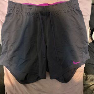 purple women dry-fit nike shorts